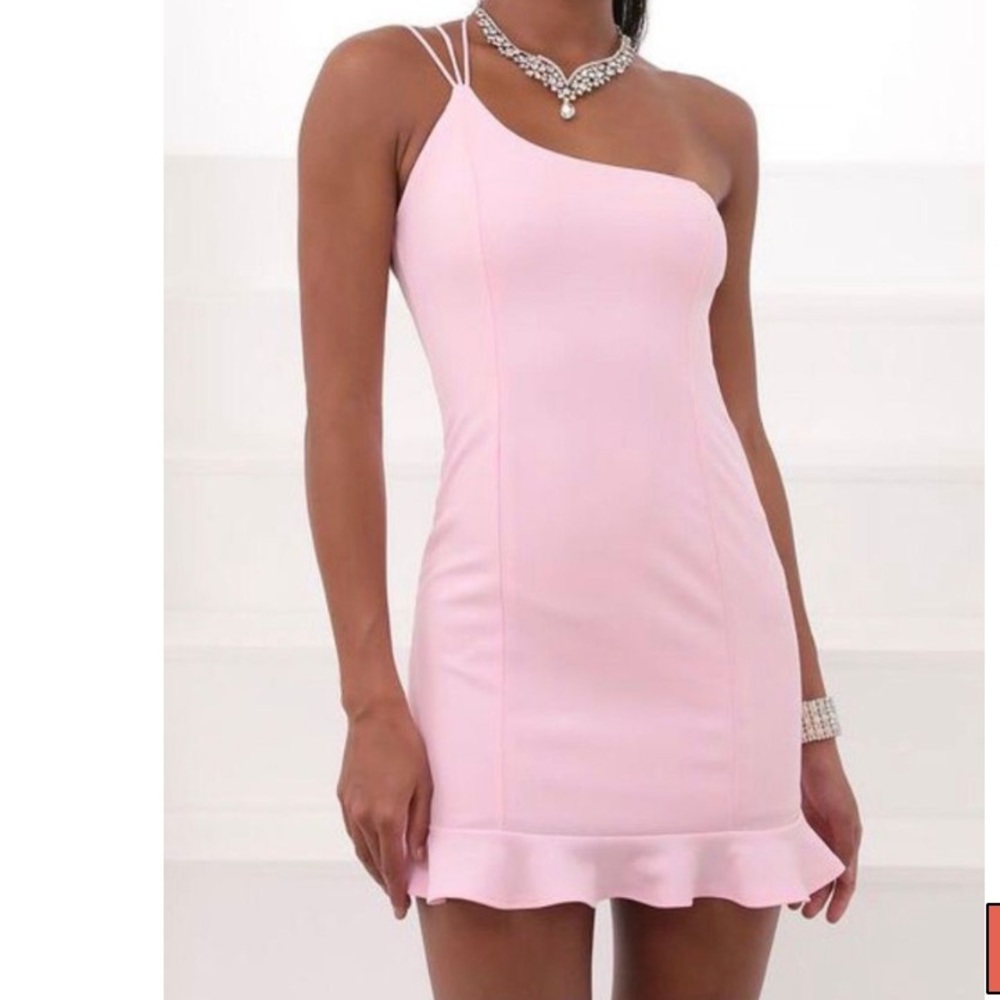 Embry Shoulder Ruffle Dress in Pink